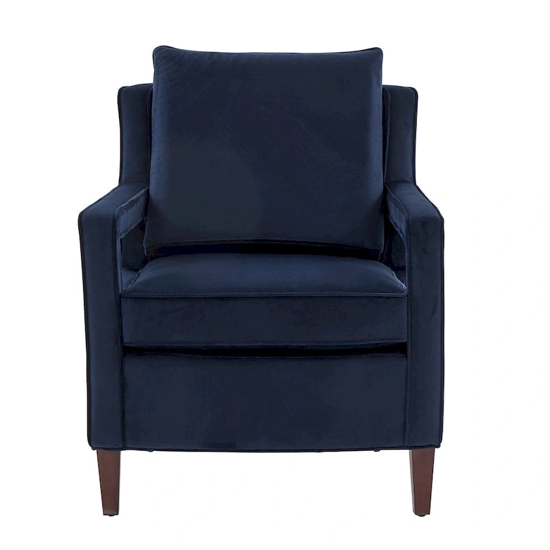 Velvet Accent Armchair with Curved Back