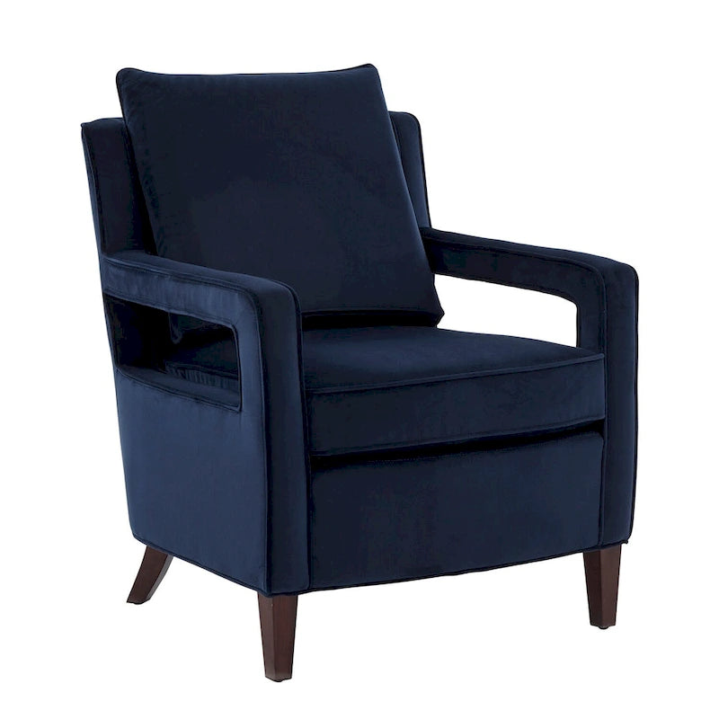 Velvet Accent Armchair with Curved Back