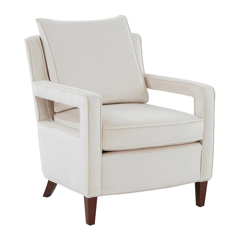 Velvet Accent Armchair with Curved Back