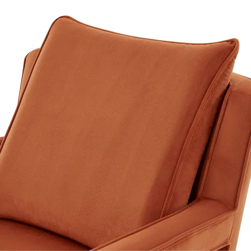 Velvet Accent Armchair with Curved Back