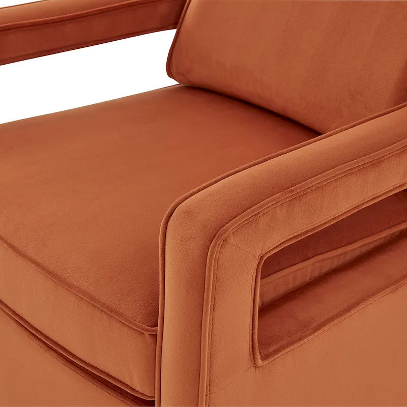 Velvet Accent Armchair with Curved Back