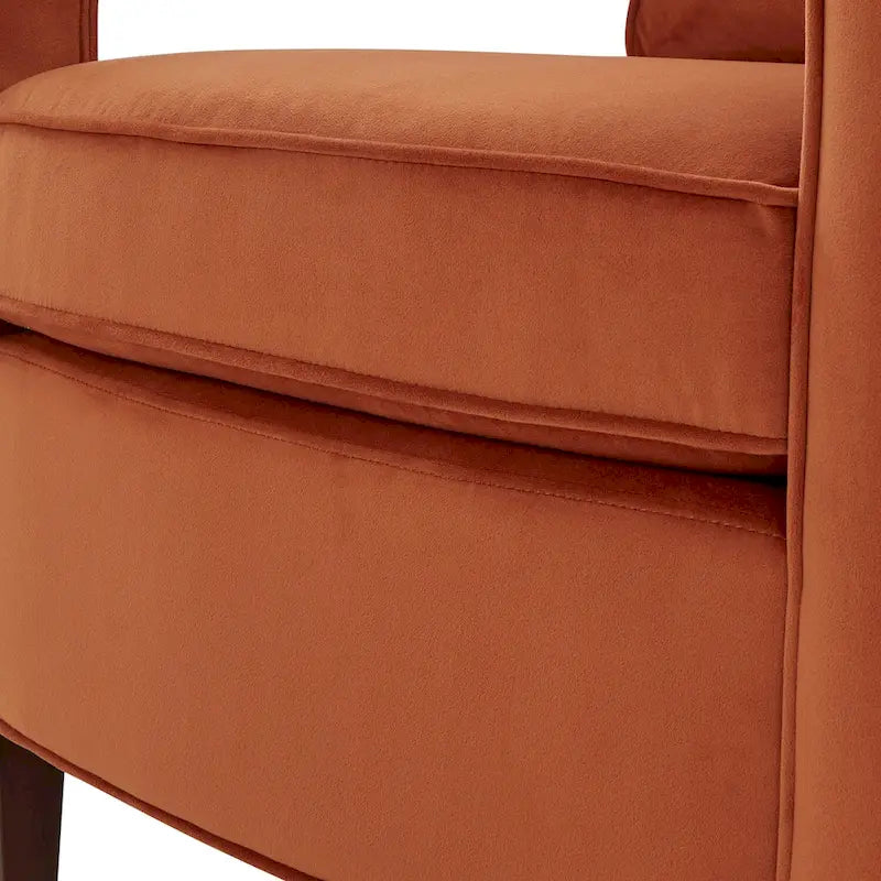 Velvet Accent Armchair with Curved Back