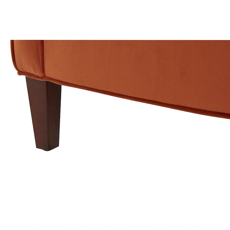 Velvet Accent Armchair with Curved Back