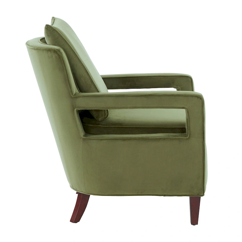 Velvet Accent Armchair with Curved Back