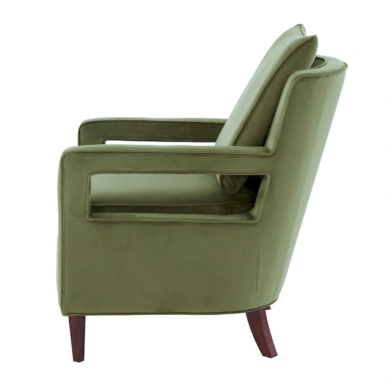 Velvet Accent Armchair with Curved Back