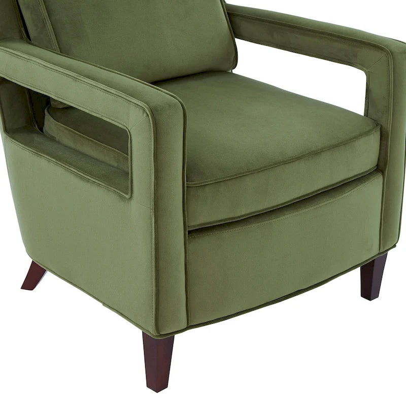 Velvet Accent Armchair with Curved Back