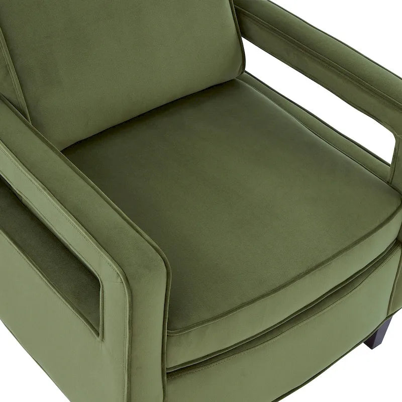 Velvet Accent Armchair with Curved Back