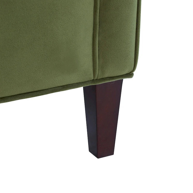 Velvet Accent Armchair with Curved Back