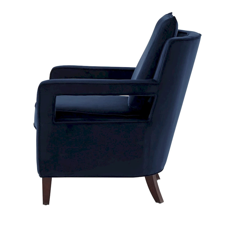 Velvet Accent Armchair with Curved Back