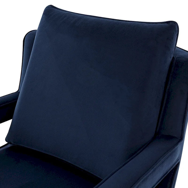 Velvet Accent Armchair with Curved Back