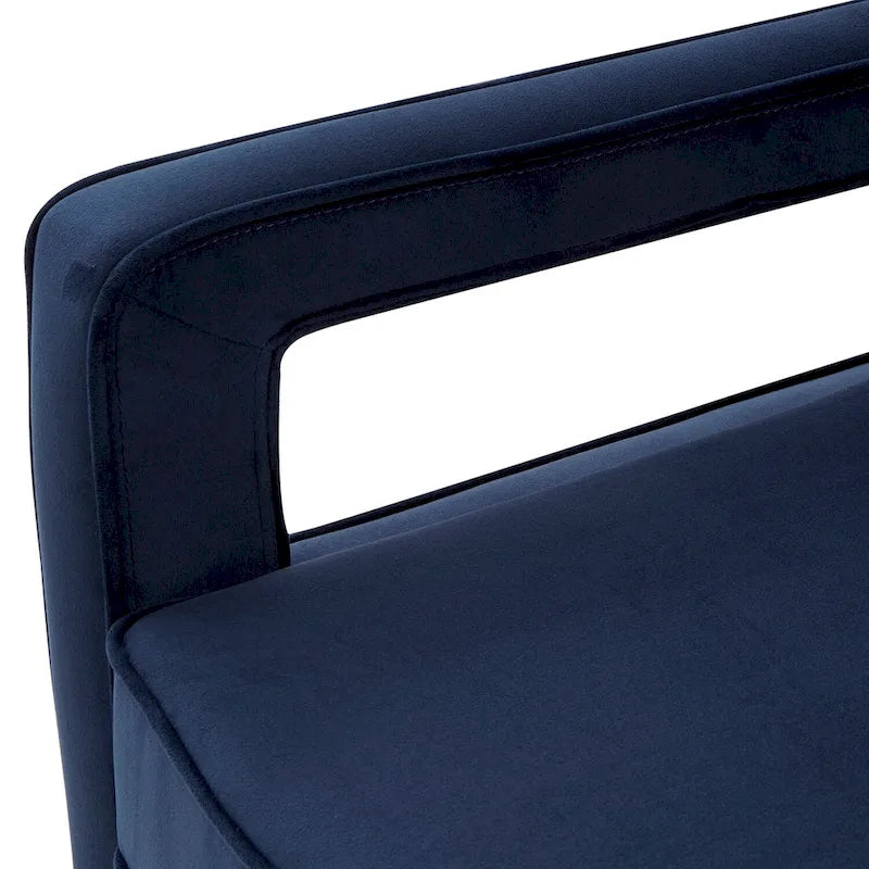 Velvet Accent Armchair with Curved Back