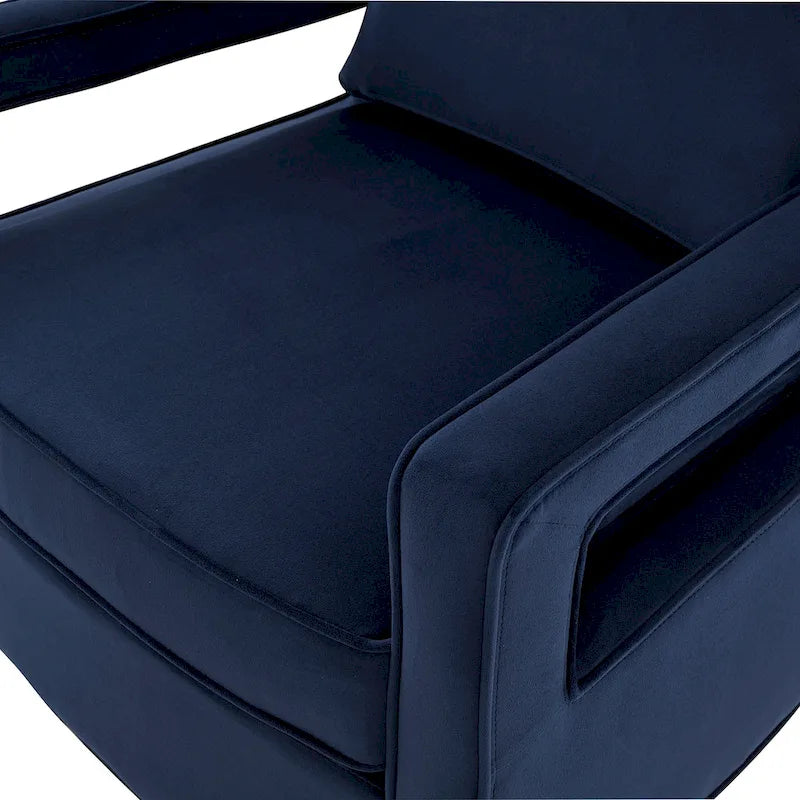 Velvet Accent Armchair with Curved Back