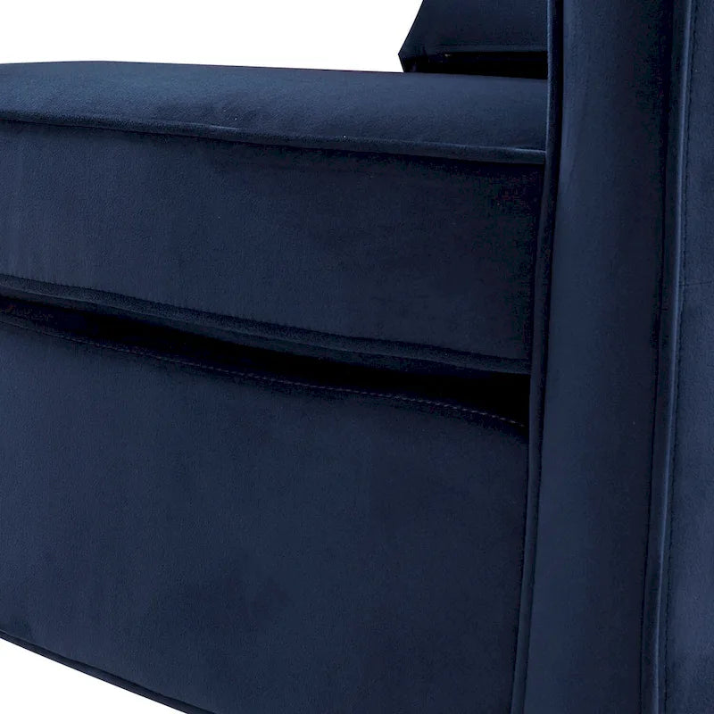 Velvet Accent Armchair with Curved Back