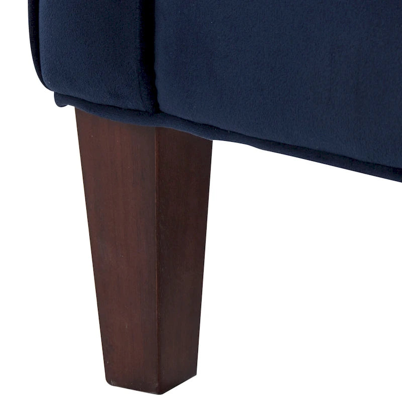 Velvet Accent Armchair with Curved Back