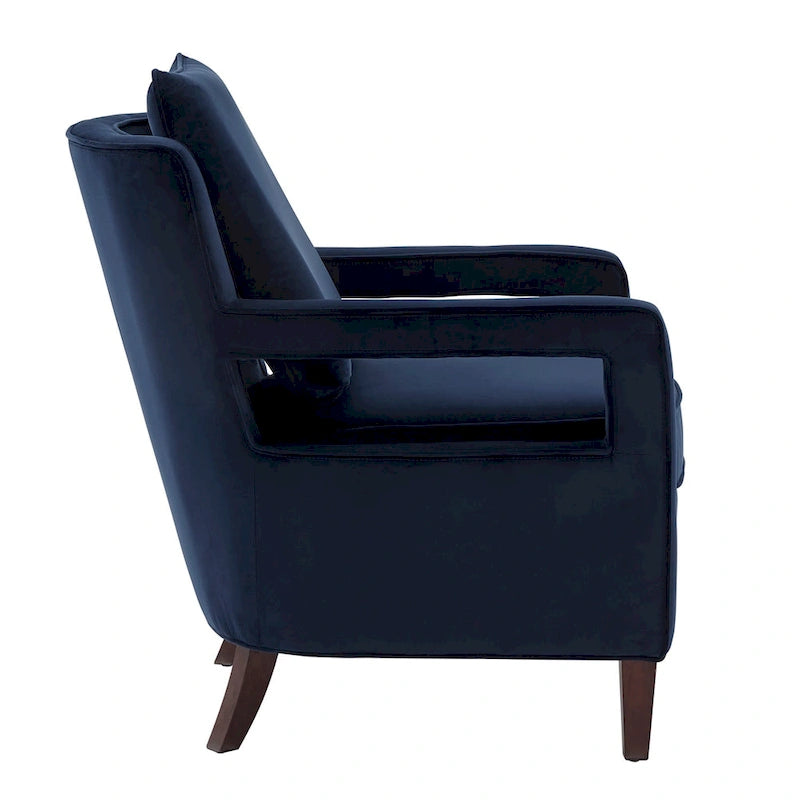 Velvet Accent Armchair with Curved Back