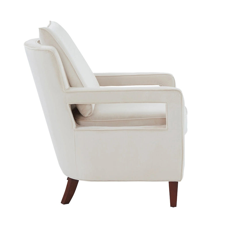 Velvet Accent Armchair with Curved Back