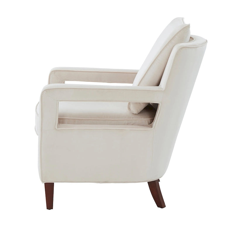Velvet Accent Armchair with Curved Back