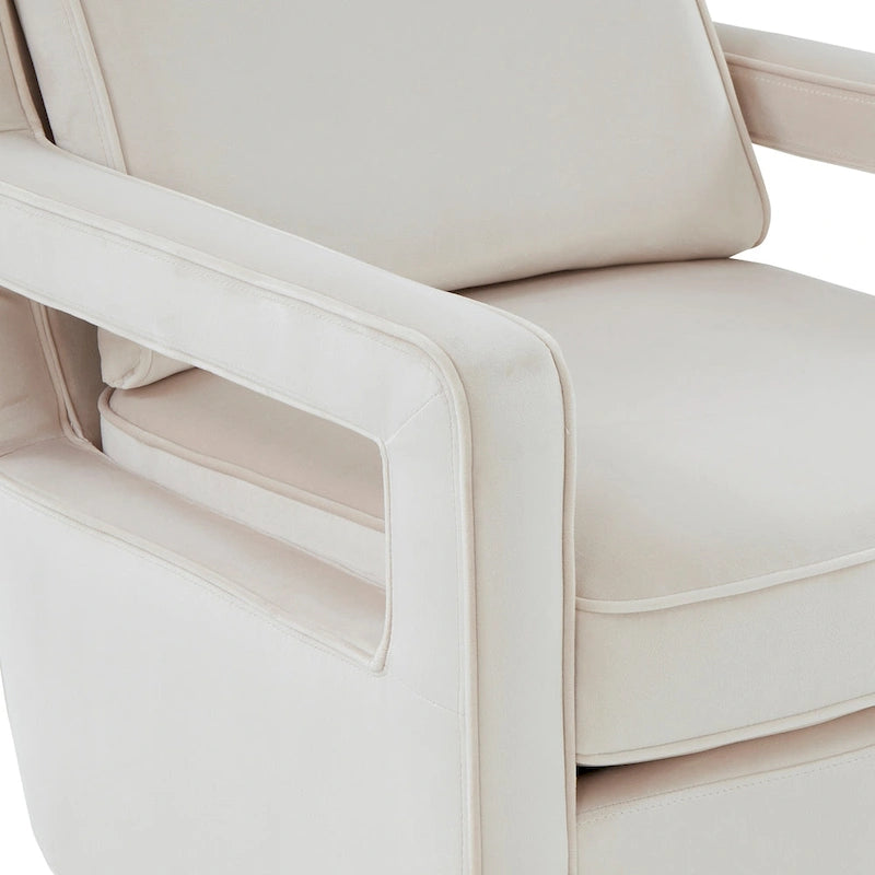 Velvet Accent Armchair with Curved Back