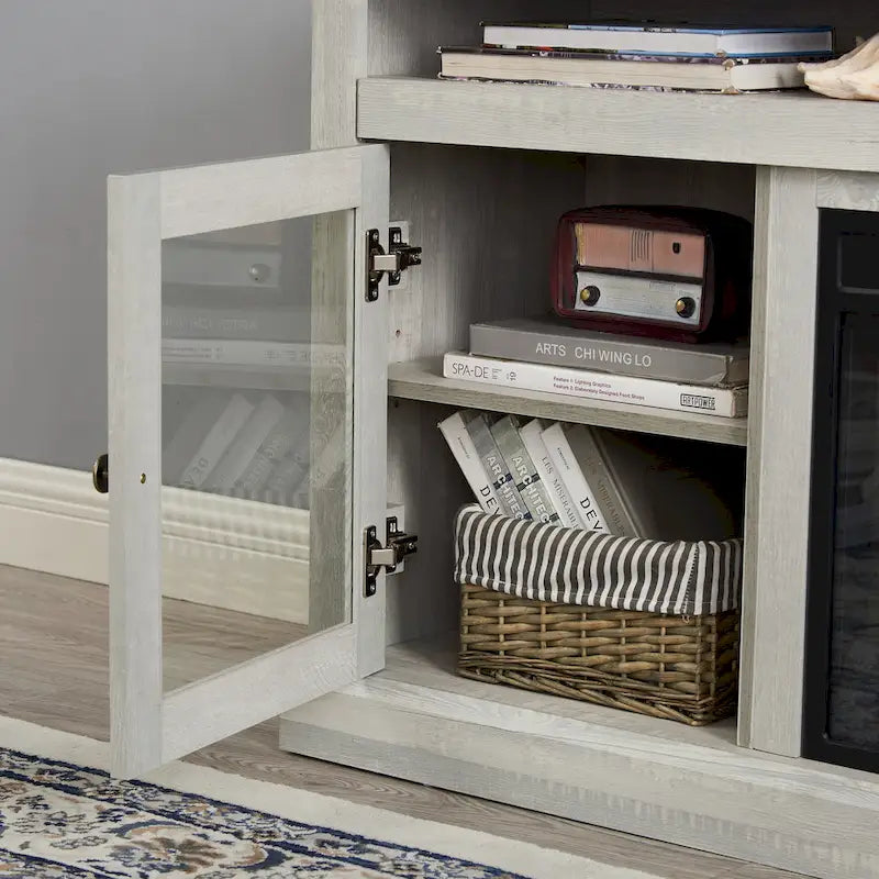 60-Inch TV Stand with 18-Inch Electric Fireplace Insert