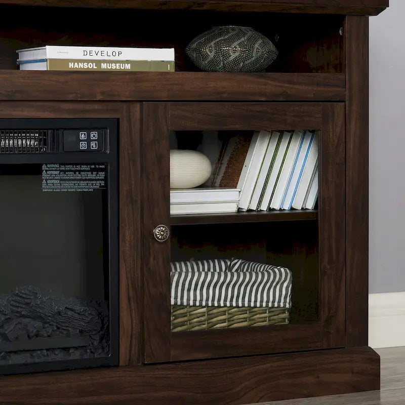 60-Inch TV Stand with 18-Inch Electric Fireplace Insert
