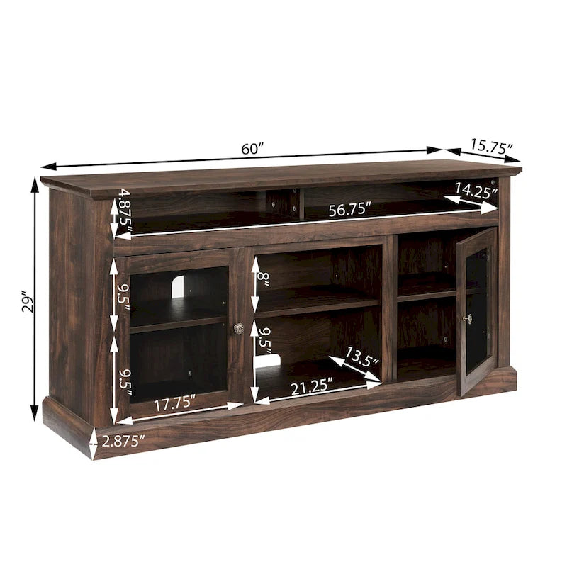 60-Inch TV Stand with 18-Inch Electric Fireplace Insert