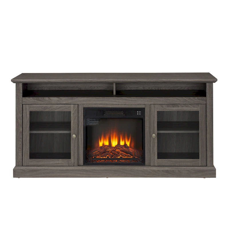 60-Inch TV Stand with 18-Inch Electric Fireplace Insert