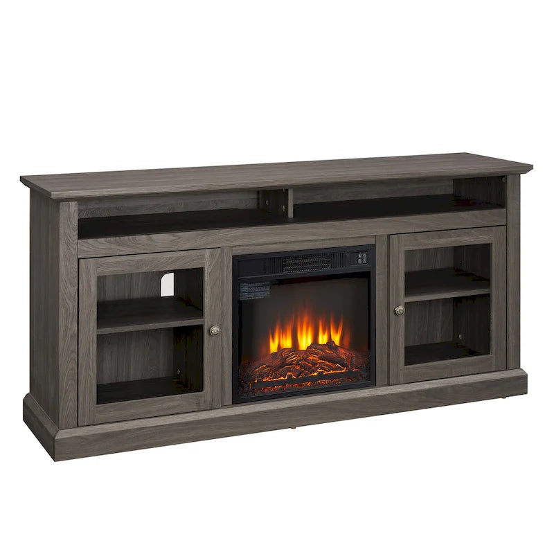 60-Inch TV Stand with 18-Inch Electric Fireplace Insert