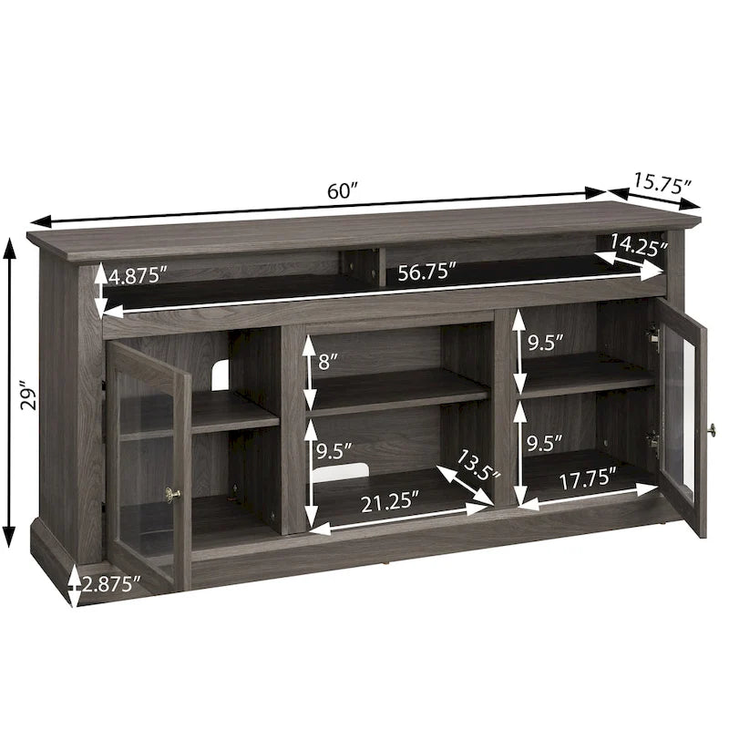 60-Inch TV Stand with 18-Inch Electric Fireplace Insert