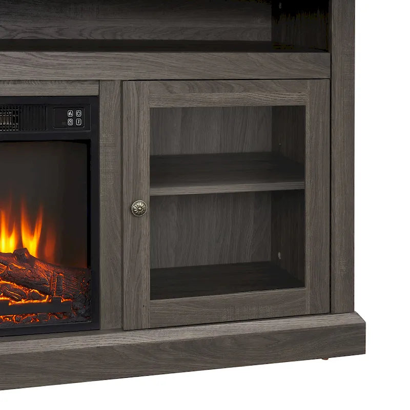 60-Inch TV Stand with 18-Inch Electric Fireplace Insert