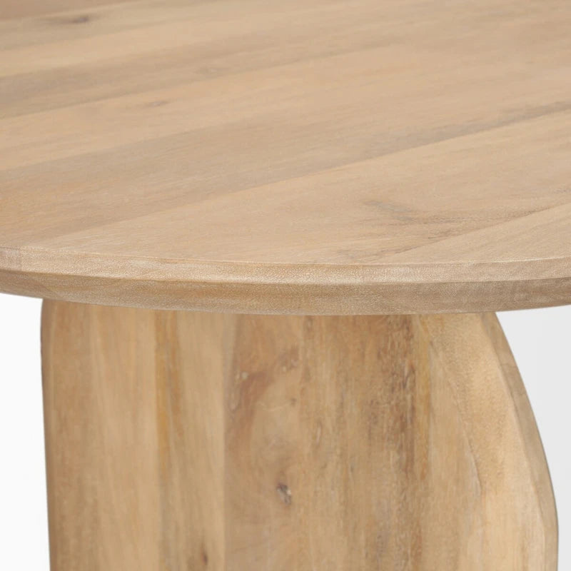 Oval Mango Wood Dining Table with Arched Legs, 86.5 Inches