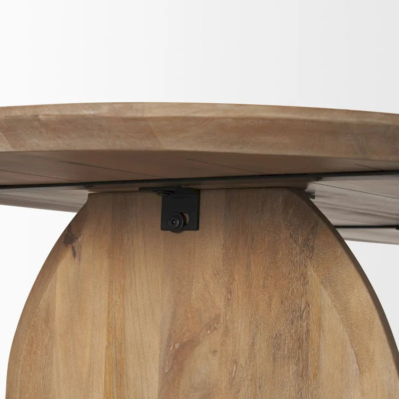 Oval Mango Wood Dining Table with Arched Legs, 86.5 Inches