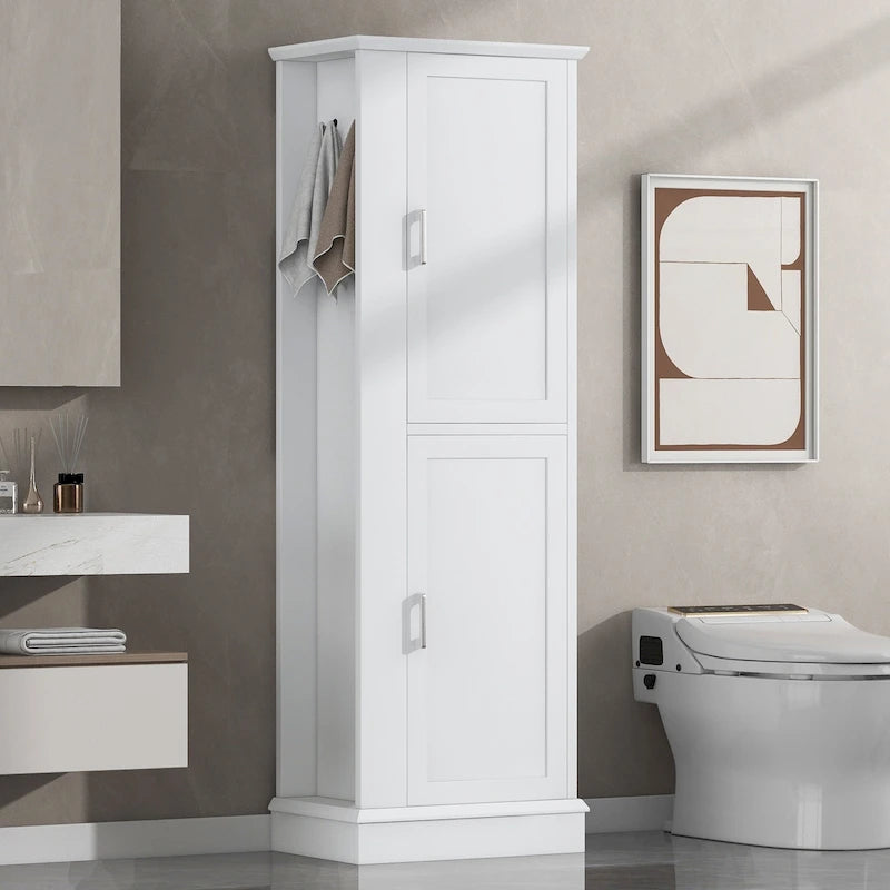 Freestanding Bathroom Storage Cabinet with Hook