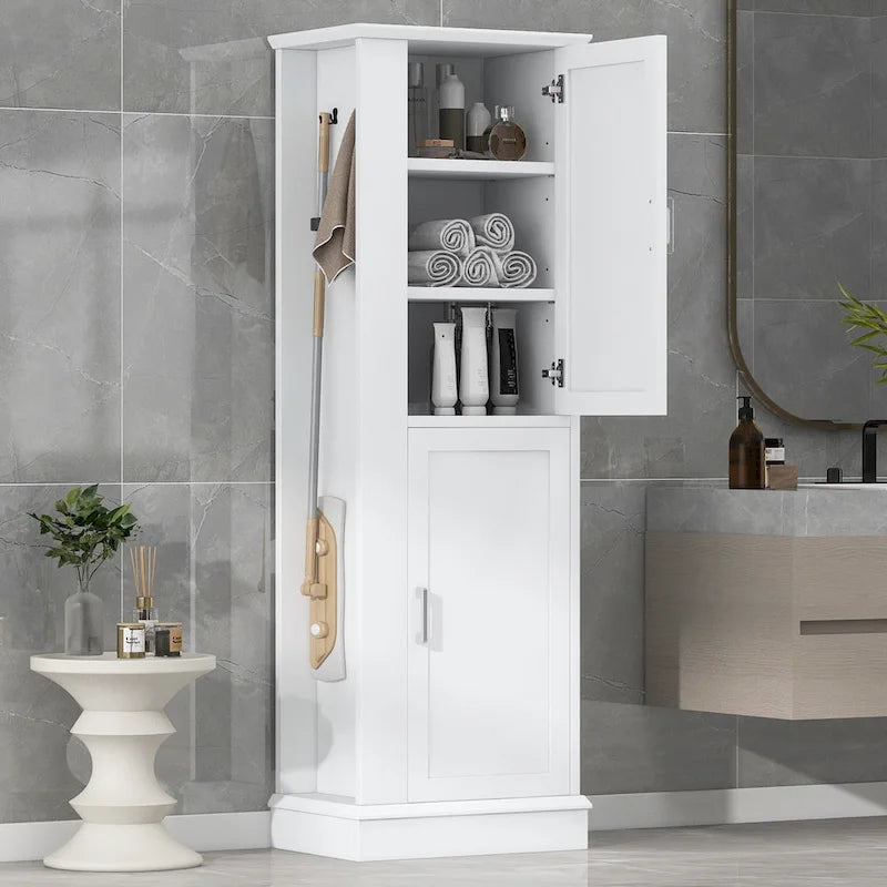Freestanding Bathroom Storage Cabinet with Hook