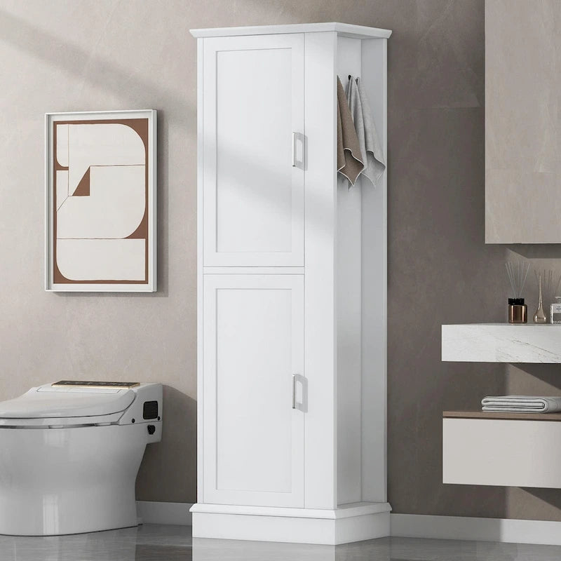 Freestanding Bathroom Storage Cabinet with Hook