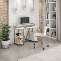 Industrial Writing Desk with Hutch, Side Shelves and CPU Caddy