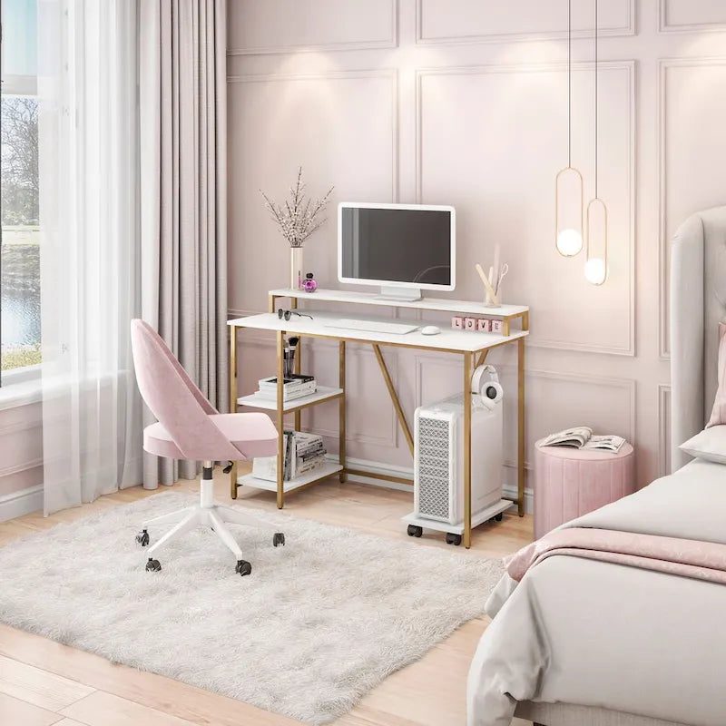 Industrial Writing Desk with Hutch, Side Shelves and CPU Caddy