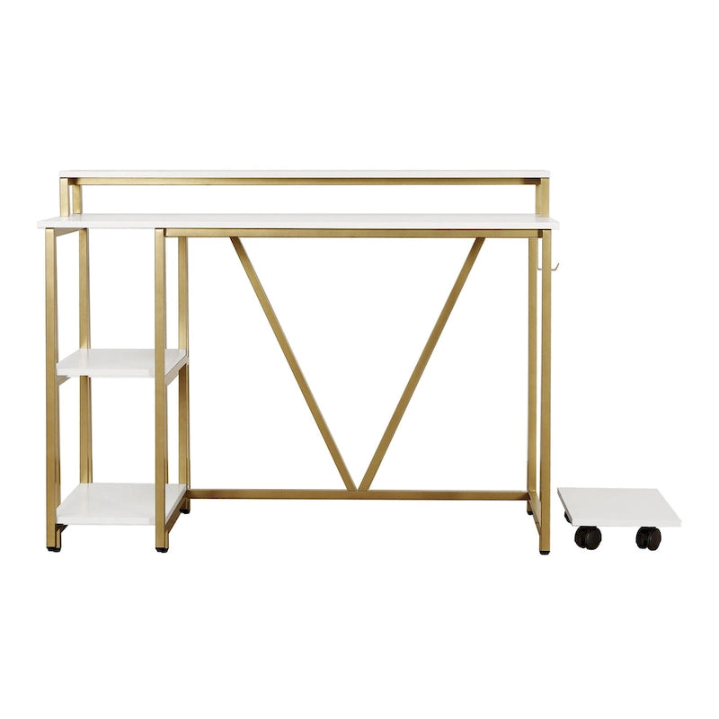 Industrial Writing Desk with Hutch, Side Shelves and CPU Caddy